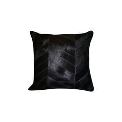 Cow Hide Leather Cushion - 001FULLEBLK2