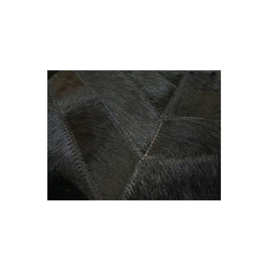 Cow Hide Leather Cushion - 001FULLEBLK2