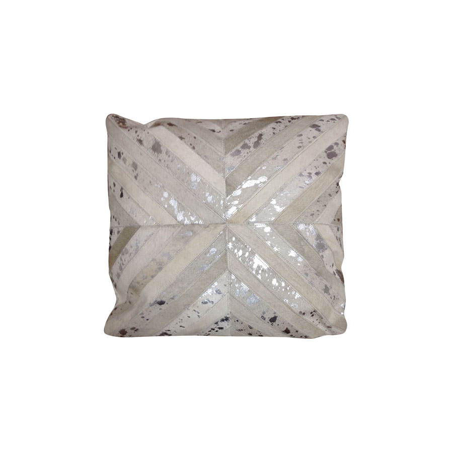 Cow Hide Leather Cushion - 007FULLEWHT13