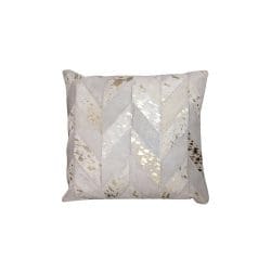 Cow Hide Leather Cushion - 007FULLEWHT1