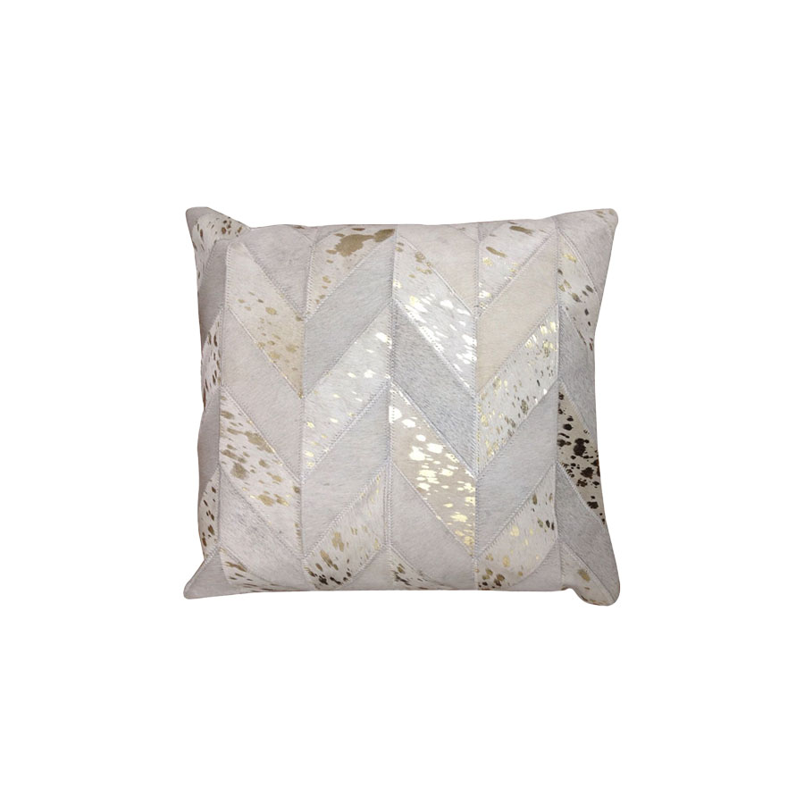 Cow Hide Leather Cushion - 007FULLEWHT1