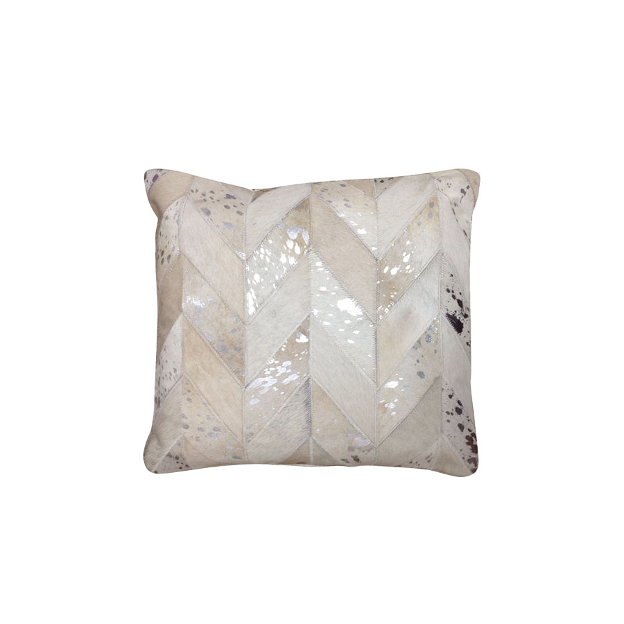 Cow Hide Leather Cushion - 007FULLEWHT4