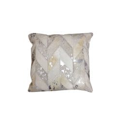 Cow Hide Leather Cushion - 007FULLEWHT5