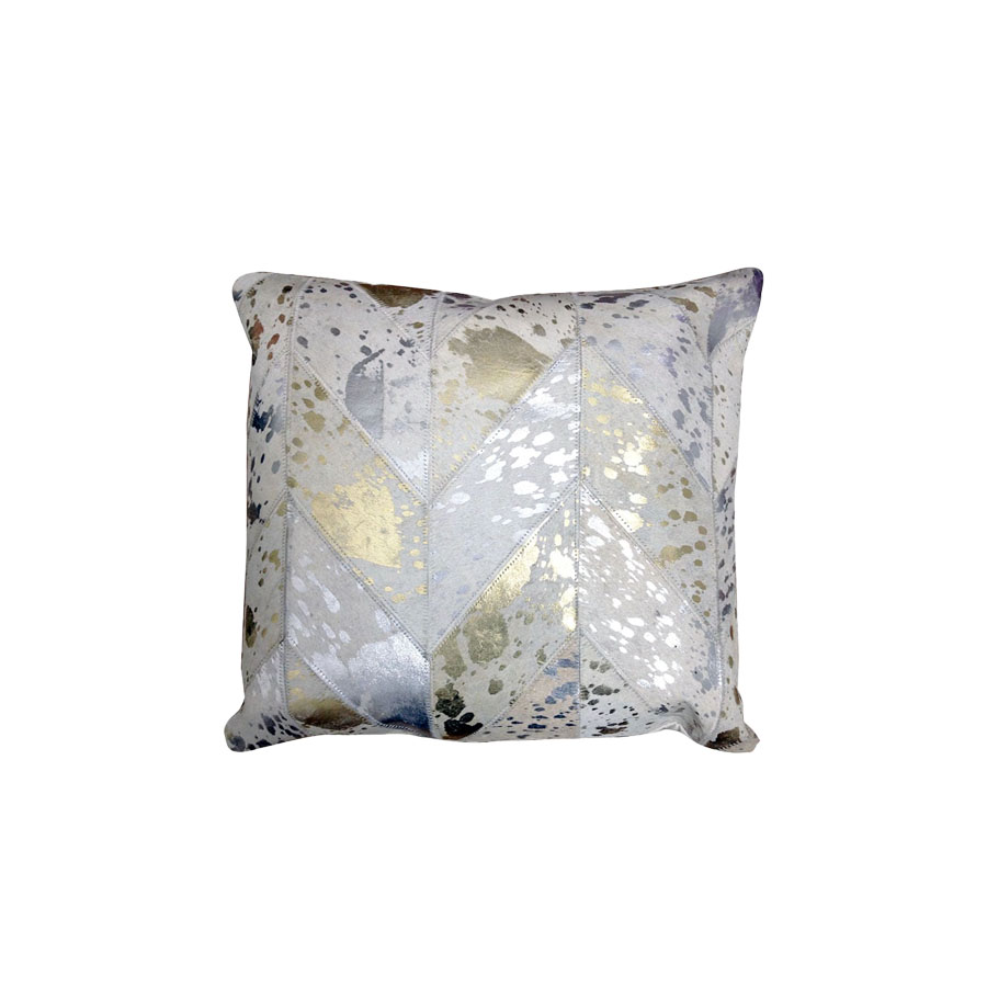 Cow Hide Leather Cushion - 007FULLEWHT9