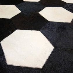 Cowhide Leather Rug - 10018BKWHIN