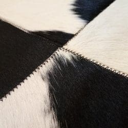 Cowhide Leather Rug - 11118BKWHIN