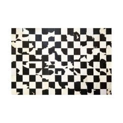 Cowhide Leather Rug - 11118BKWHIN