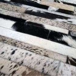 Cowhide Leather Rug - 12319BKGRCRWHIN