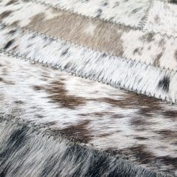 Cowhide Leather Rug - 12319BKGRCRWHIN