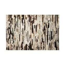 Cowhide Leather Rug - 12319BKGRCRWHIN