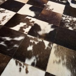 Cowhide Leather Rug - 12519DBRWHBKIN