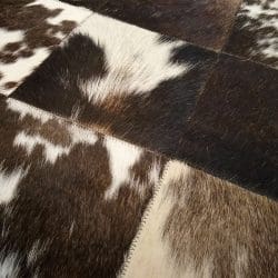 Cowhide Leather Rug - 12519DBRWHBKIN