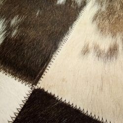 Cowhide Leather Rug - 12519DBRWHBKIN