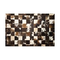 Cowhide Leather Rug - 12519DBRWHBKIN