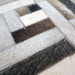 Cowhide Leather Rug - 12619BKGRCRWHIN