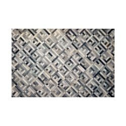 Cowhide Leather Rug - 12619BKGRCRWHIN