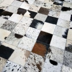 Cowhide Leather Rug - 128A19BKGRWHIN