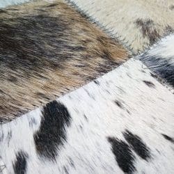 Cowhide Leather Rug - 128A19BKGRWHIN