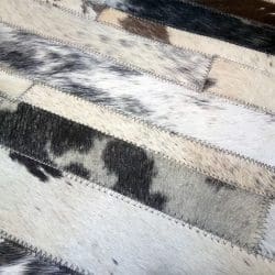 Cowhide Leather Rug - 131A19BKGRWHIN