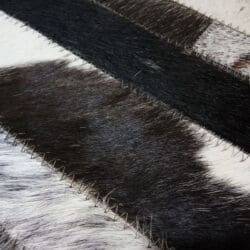 Cowhide Leather Rug - 13419BKGRWHIN