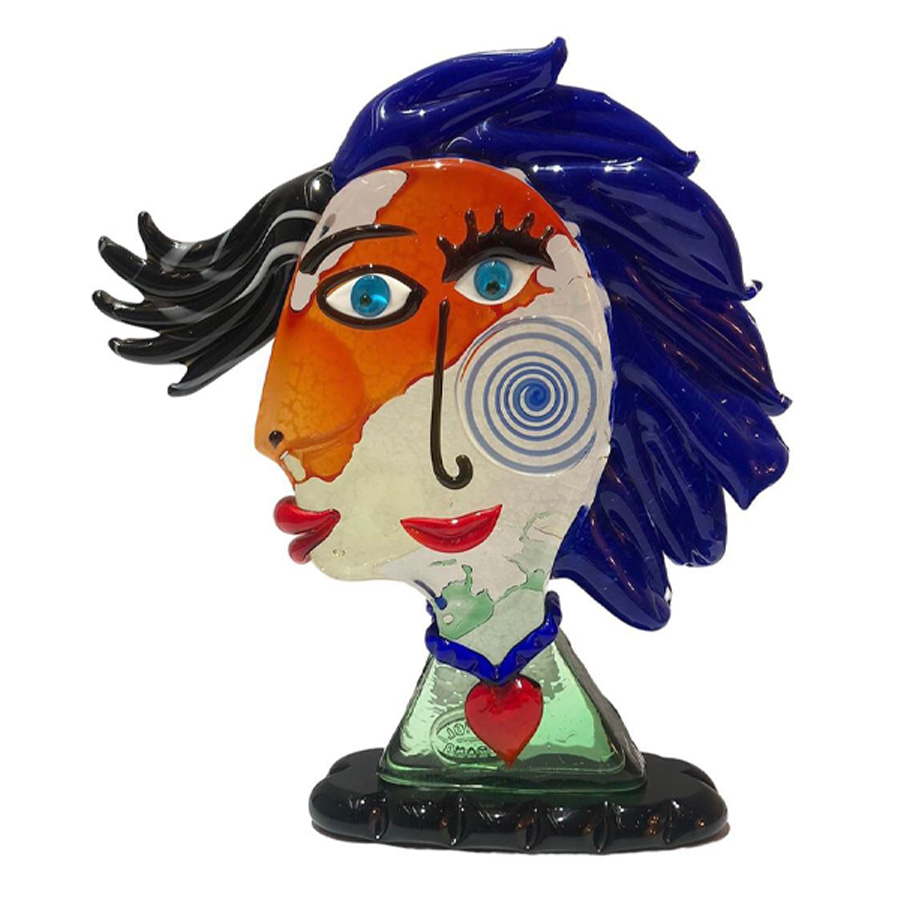 Murano Glass Picasso Head Woman