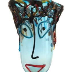 Murano Glass Picasso Head Vase 004BL