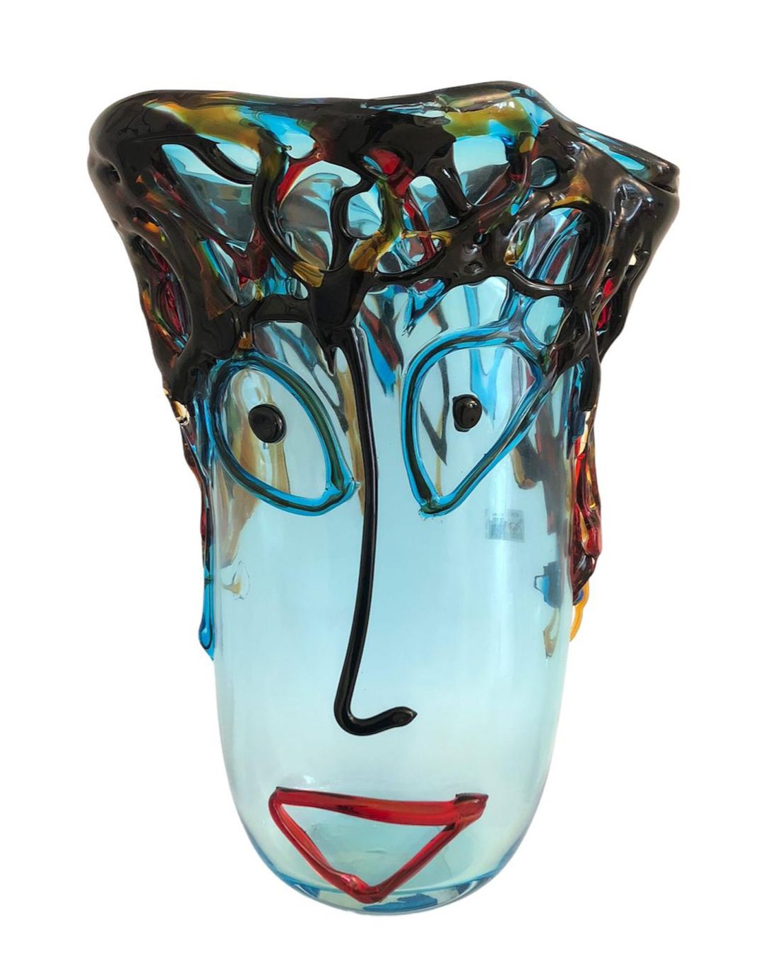 Murano Glass Picasso Head Vase 004BL