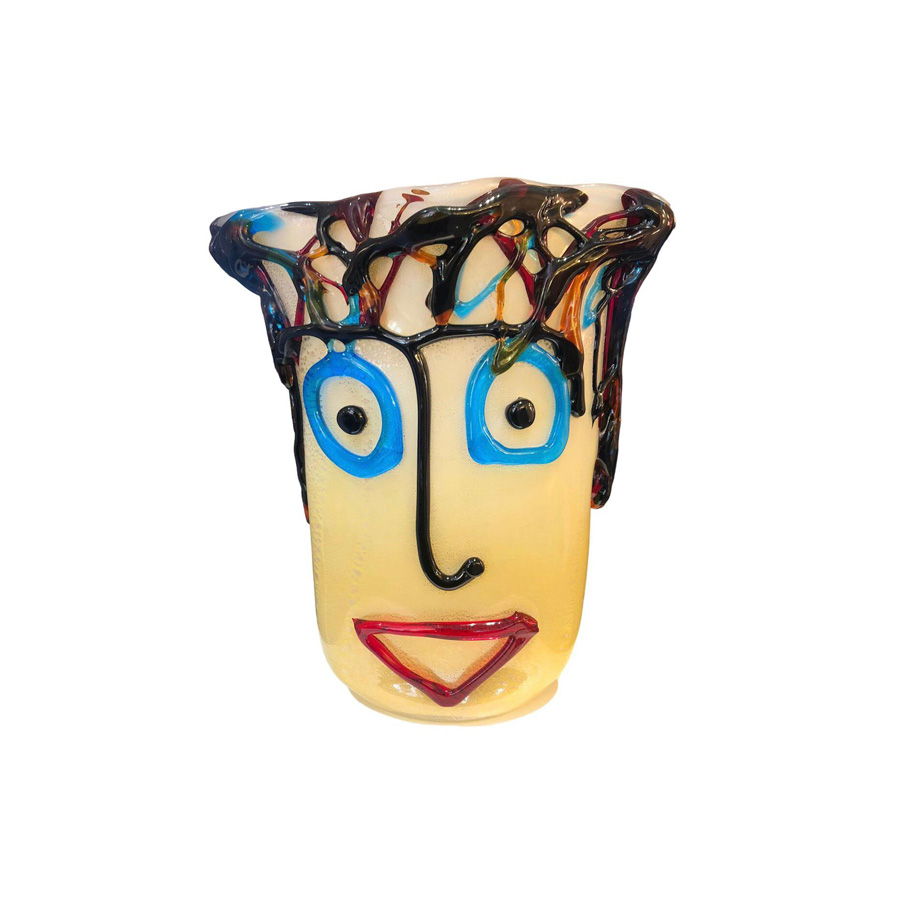 Murano Glass Picasso Head Vase 004YW
